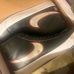 Nike Black and Silver High-Top Sneakers